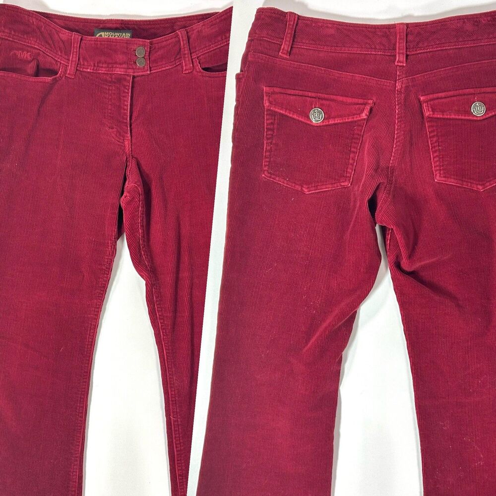 Women’s Mountain Khaki Corduroy Bootcut Velvet Red Pants Size 12